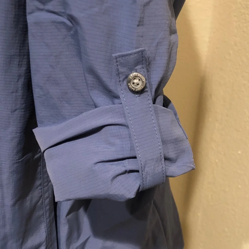 Eddie Bauer Mountain Ripstop Blue Button-Down Utility Shirt - Picture 10 of 16